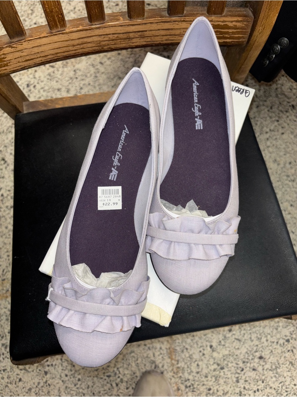 American Eagle Outfitters Light Purple Ruffle Ballet Flats